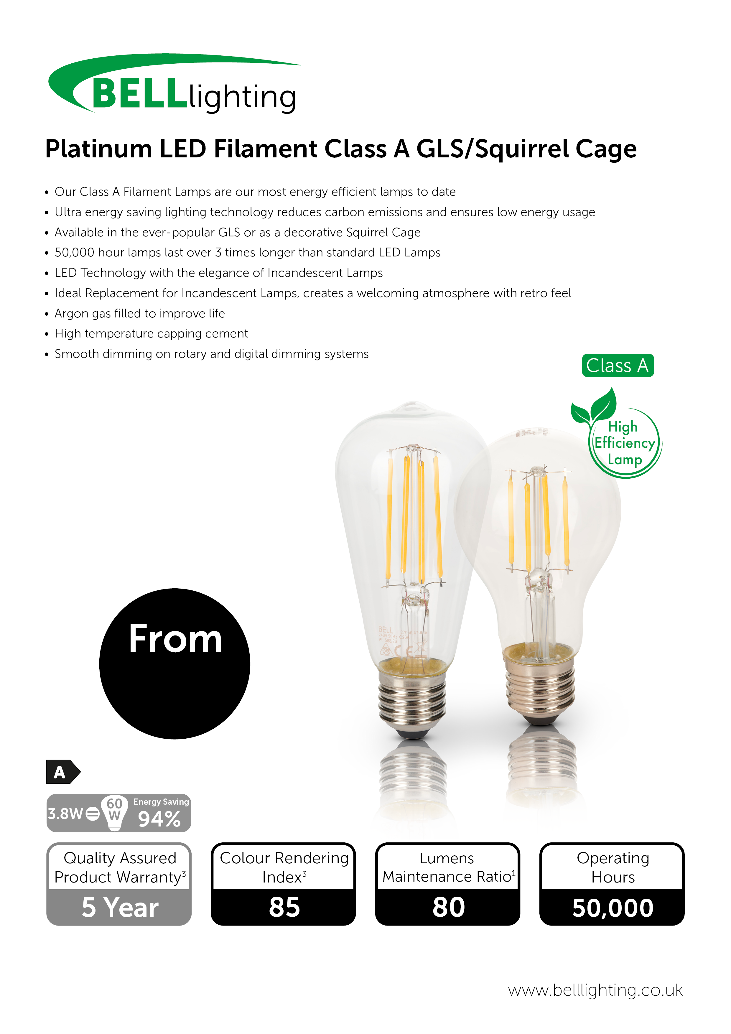 Platinum Filament GLS & Squirrel Cage