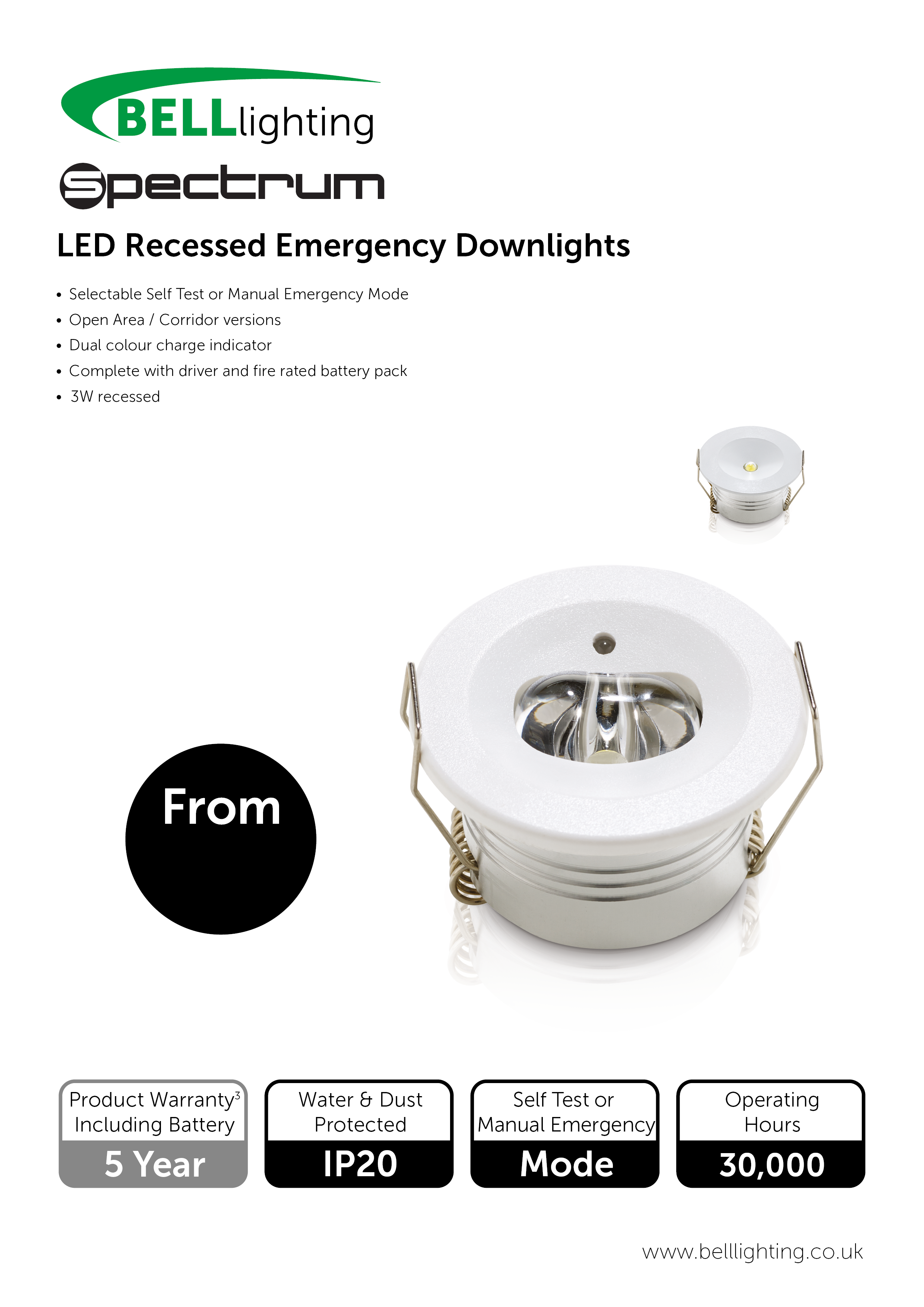 Spectrum Emergency Recessed Downlight