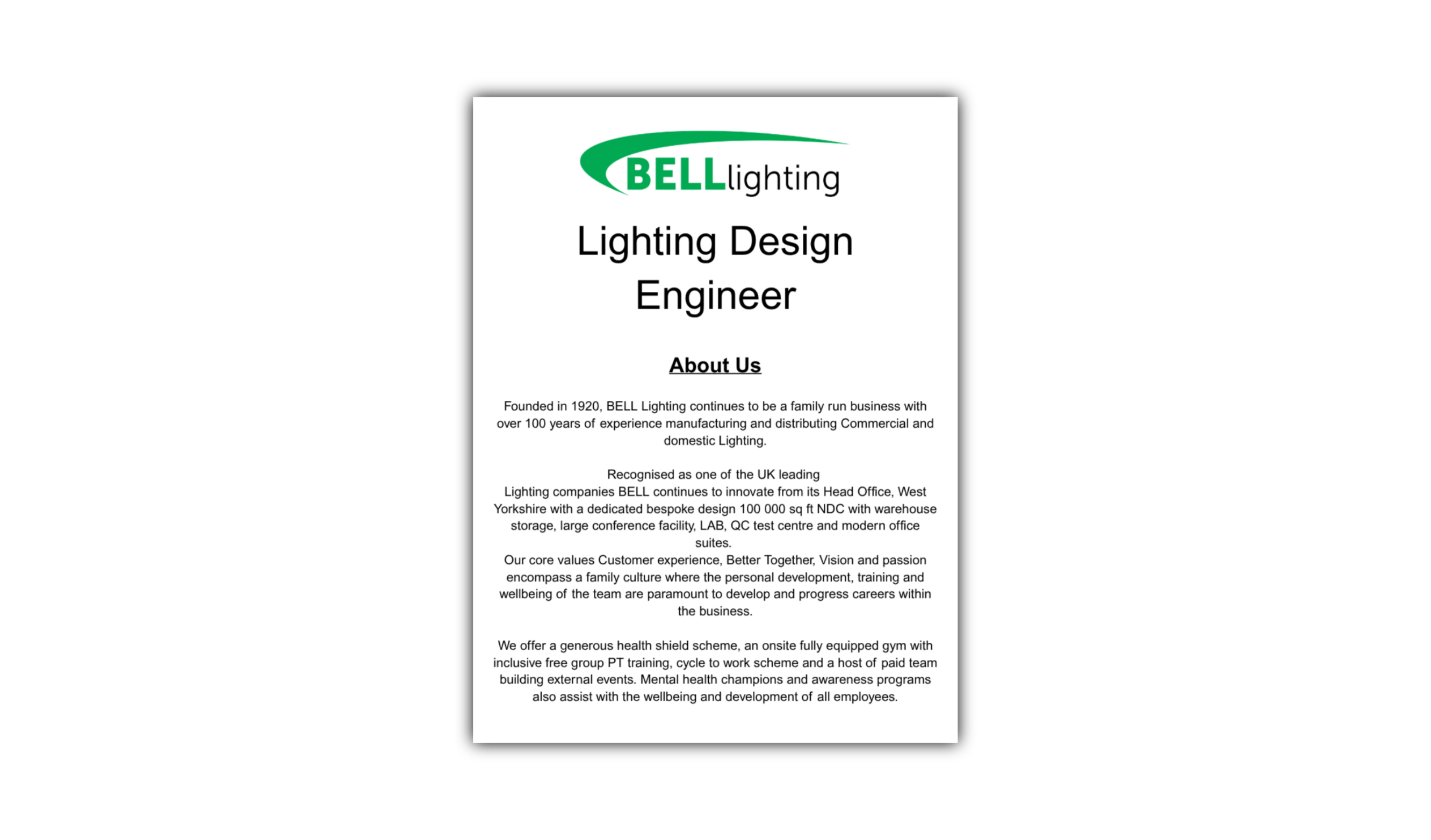 Lighting Design Engineer Opportunity