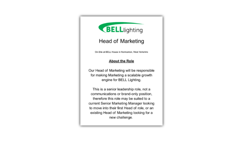 Head of Marketing - Job Opportunity